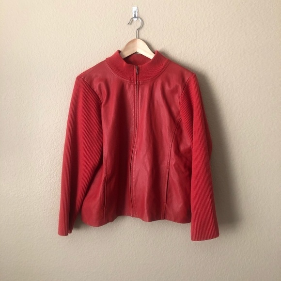Pendleton ribbed and leather jacket - Picture 1 of 5